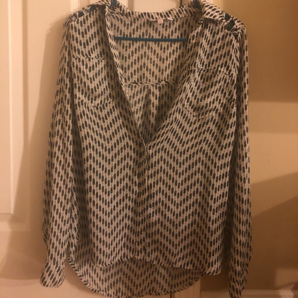 Plunged Neckline Blouse
